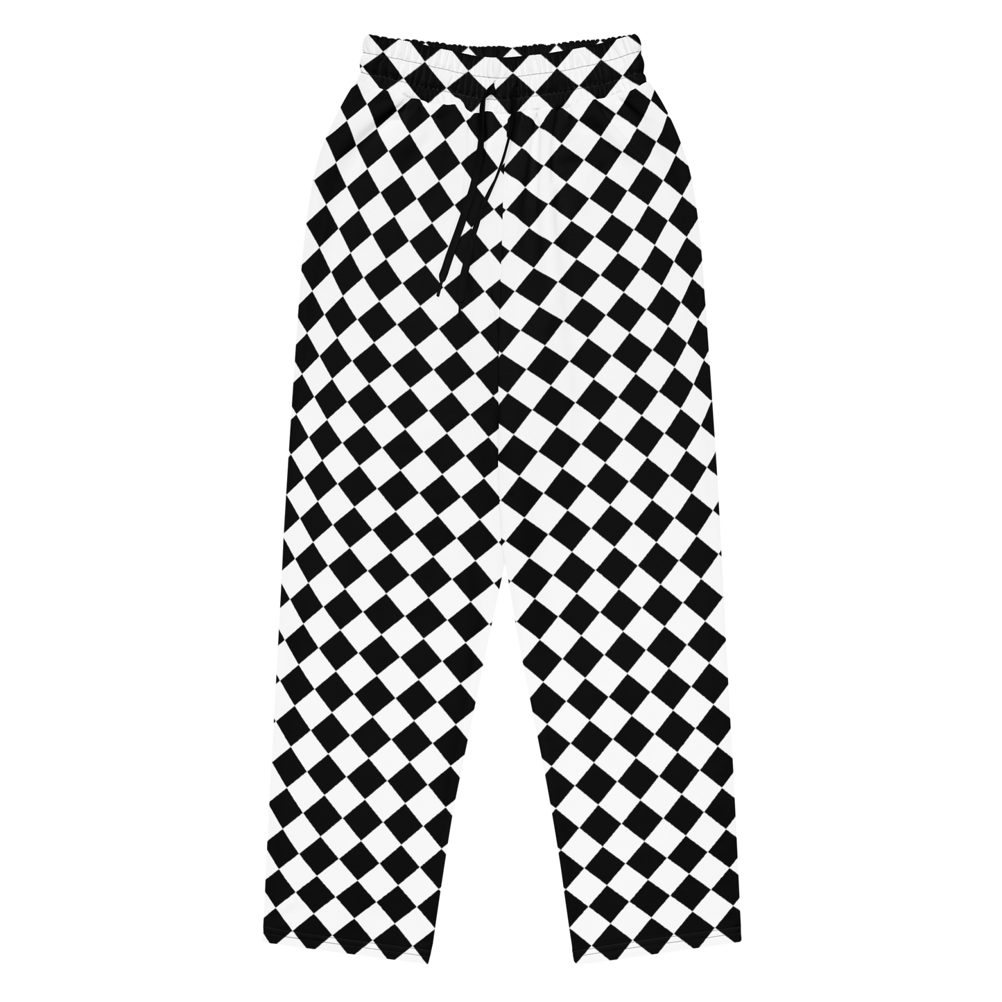 CHECKERED WIDE-LEGGED JOGGERS