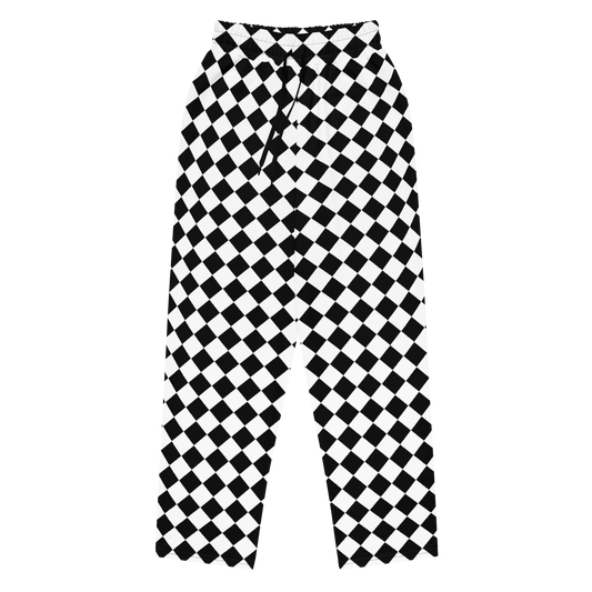 CHECKERED WIDE-LEGGED JOGGERS