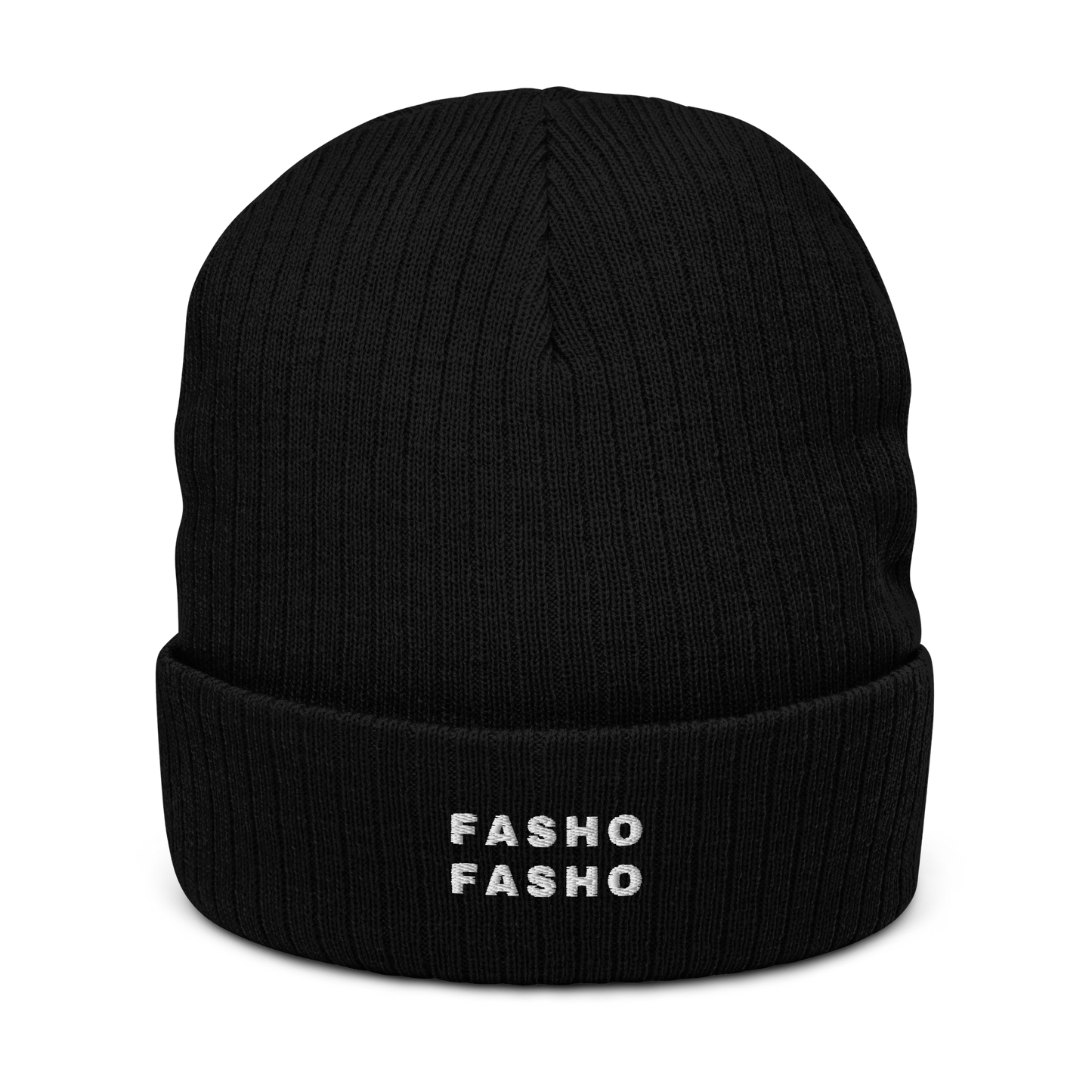 FASHO FASHO RIBBED KNIT BEANIE