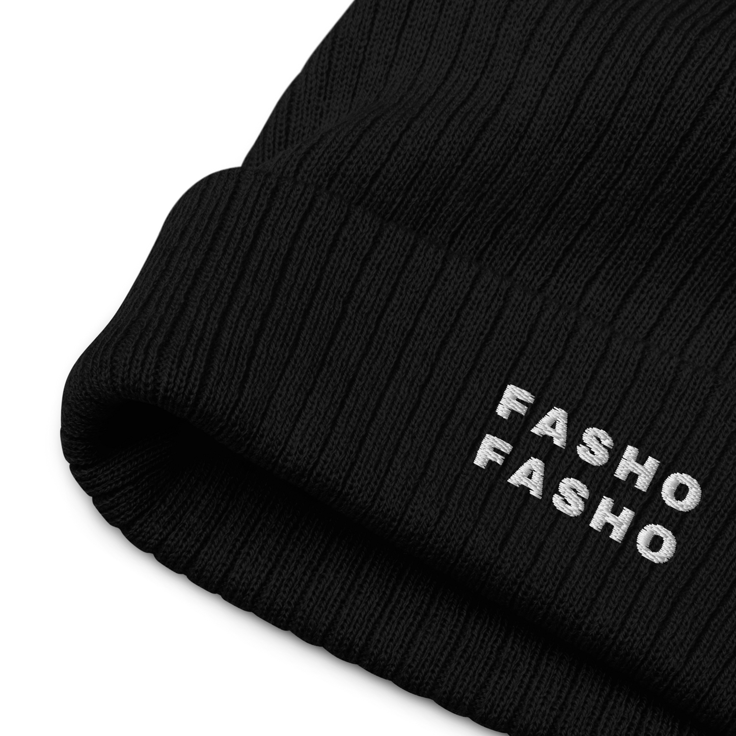 FASHO FASHO RIBBED KNIT BEANIE